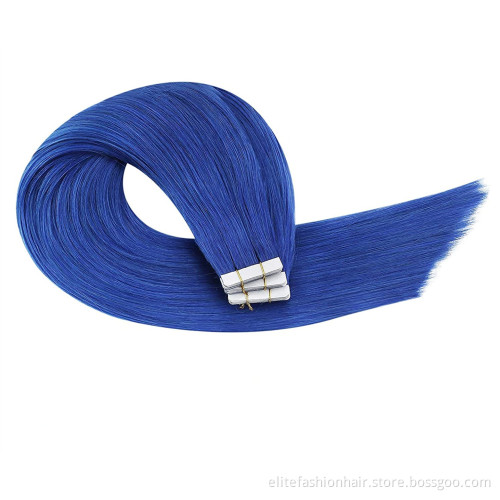 Colored High quality Human Hair Extensions Soft Straight Colored Remy Tape in human Hair Extensions tape weft hair extensions